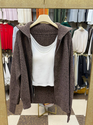 Удлиненный базовый джемпер на замке с высоким горлом САДОВОД официальный интернет-каталог